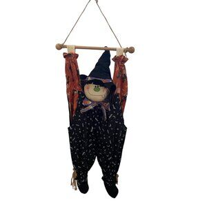 Vintage Spooky Hollow Hanging Witch Cloth Doll Fall 2001 Halloween‎ Decor RARE